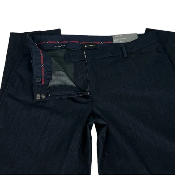 Talbots New Women’s 14 Hampshire Ankle Straight Leg Navy Blue Pant - Picture 6 of 11